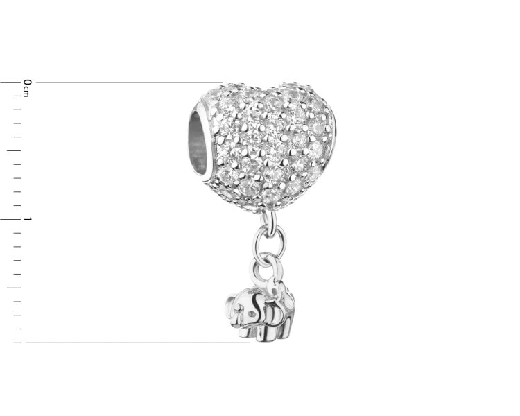 Rhodium Plated Silver Pendant with Cubic Zirconia