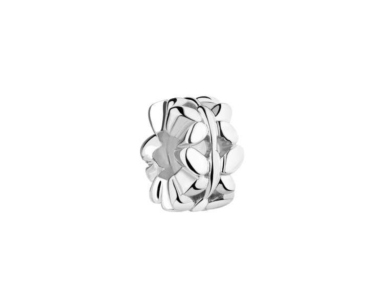 Rhodium Plated Silver Stopper Bead