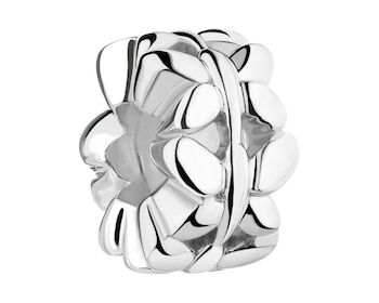 Rhodium Plated Silver Stopper Bead 