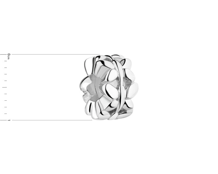 Rhodium Plated Silver Stopper Bead