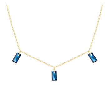 9 K Yellow Gold Necklace with Nano Stone