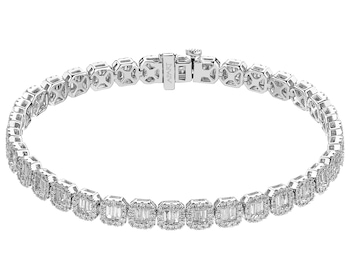 14 K Rhodium-Plated White Gold Bracelet - 3,50 ct - fineness 14 K