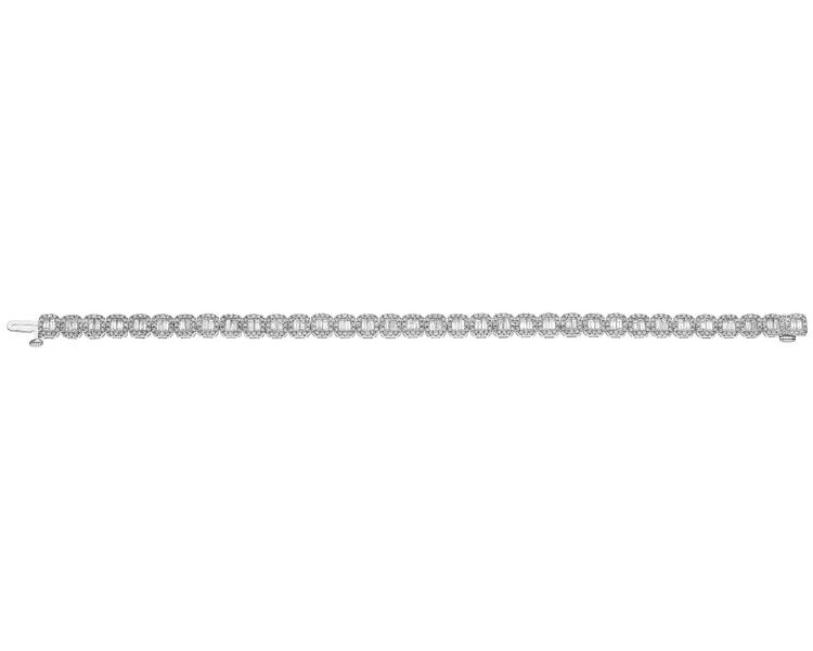 14 K Rhodium-Plated White Gold Bracelet  - 3,50 ct - fineness 14 K