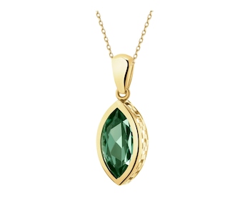 8 K Yellow Gold Pendant with Synthetic Corundum