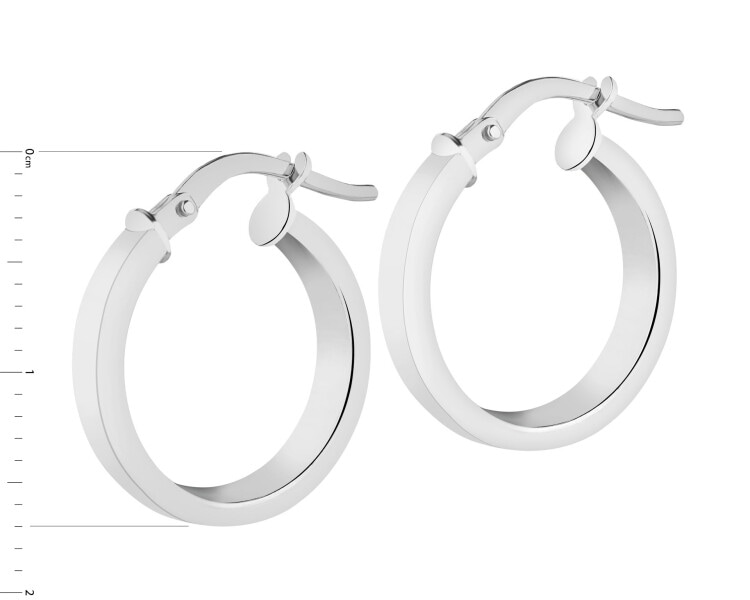 Rhodium Plated Silver Hoop Earring 