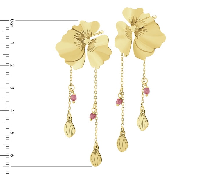 Gold-Plated Silver Dangling Earring with Cubic Zirconia