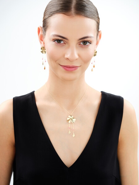 Gold-Plated Silver Dangling Earring with Cubic Zirconia