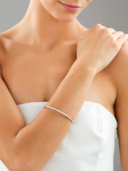 Bransoletka z białego złota z brylantami laboratoryjnymi - 2,00 ct - próba 750