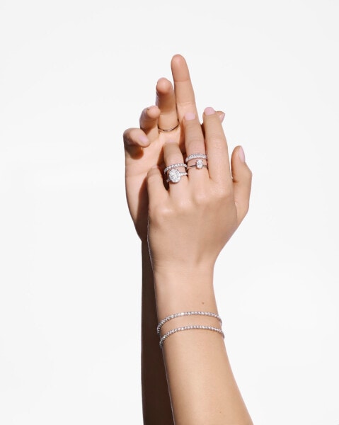 18 K Rhodium-Plated White Gold Tennis Bracelet with Laboratory Diamonds - 4,00 ct - fineness 18 K