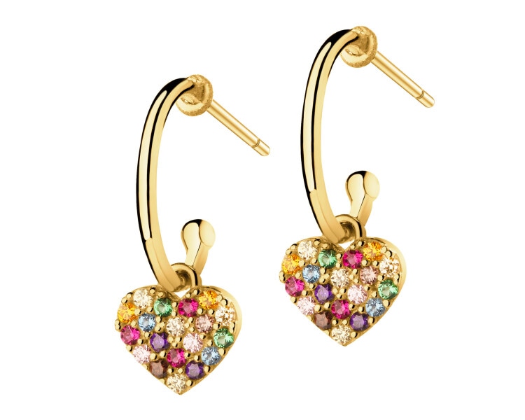 9 K Yellow Gold Earrings with Cubic Zirconia