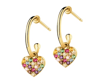 9 K Yellow Gold Earrings with Cubic Zirconia