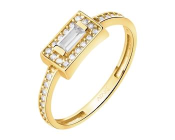 14 K Yellow Gold Ring with Cubic Zirconia