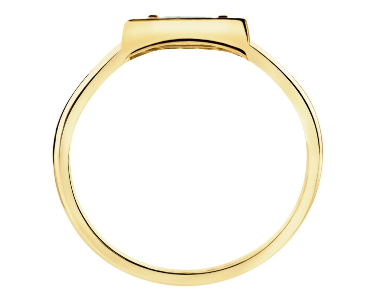 14 K Yellow Gold Ring with Cubic Zirconia