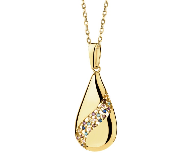 14 K Yellow Gold Pendant with Cubic Zirconia