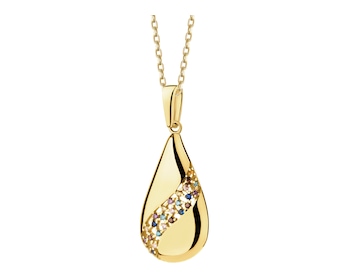 14 K Yellow Gold Pendant with Cubic Zirconia