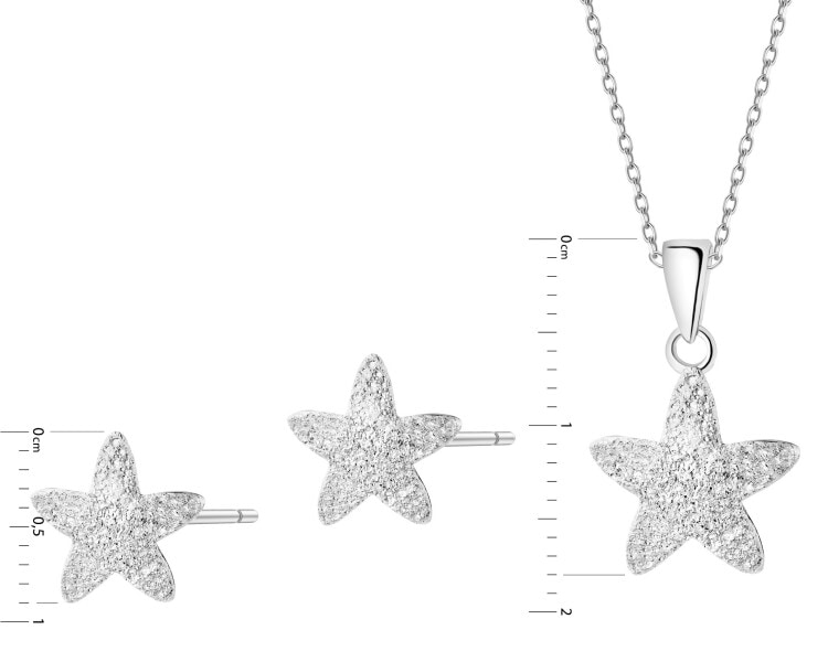 Rhodium Plated Silver Set