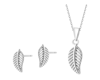 Rhodium Plated Silver Set