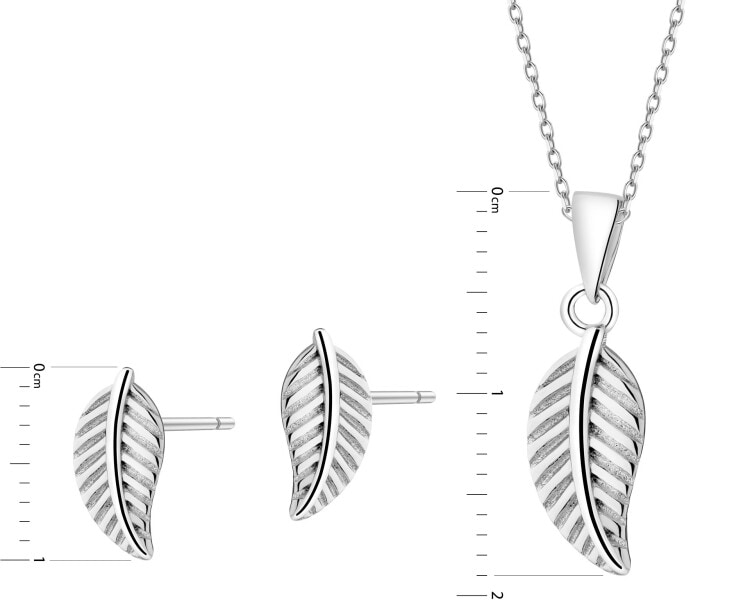 Rhodium Plated Silver Set