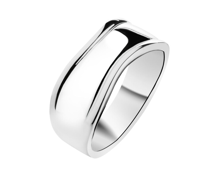 Rhodium Plated Silver Band Ring 