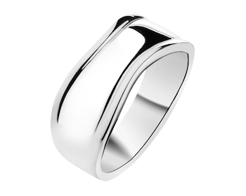 Rhodium Plated Silver Band Ring 