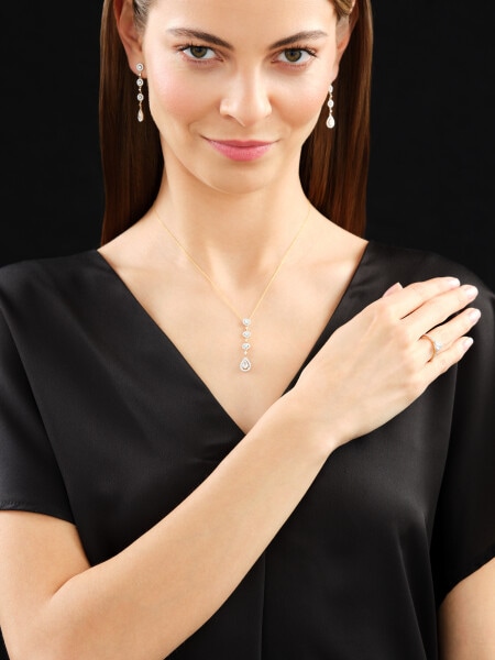 Zlatý náhrdelník s diamanty - 0,88 ct - ryzost 585