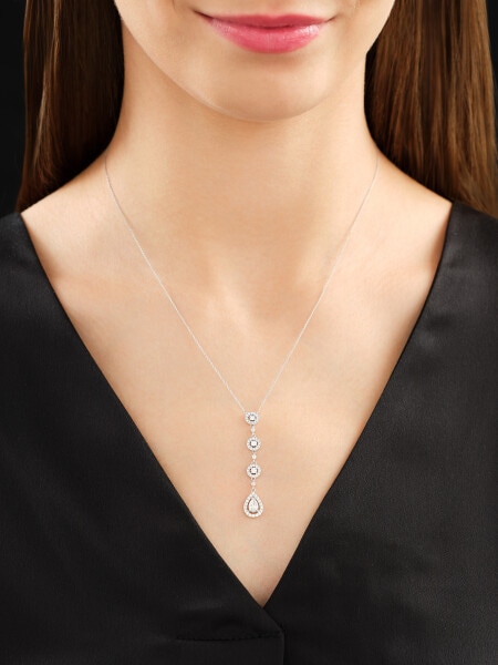 Zlatý náhrdelník s diamanty - 0,88 ct - ryzost 585