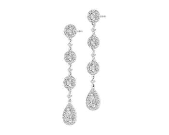 14 K Rhodium-Plated White Gold Dangling Earring - 1,30 ct - fineness 14 K