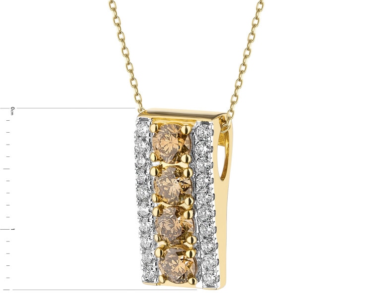 Zlatý přívěsek s brilianty - 0,96 ct - ryzost 585