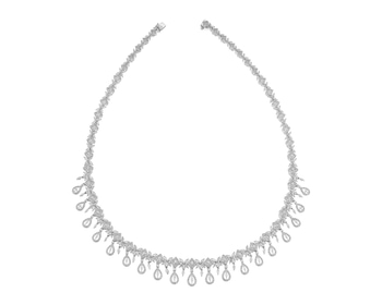 18 K Rhodium-Plated White Gold Collar Necklace - 11,81 ct - fineness 18 K