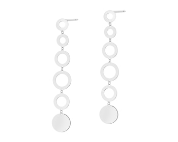 Rhodium Plated Silver Dangling Earring