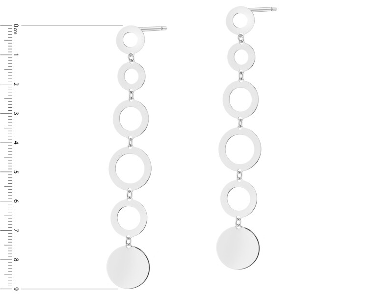 Rhodium Plated Silver Dangling Earring