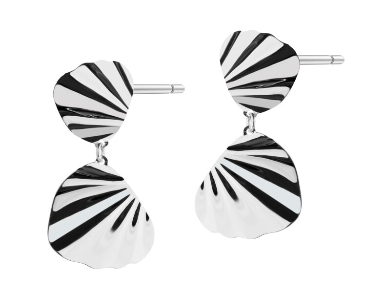 Rhodium Plated Silver Dangling Earring