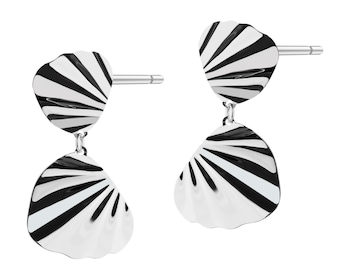 Rhodium Plated Silver Dangling Earring