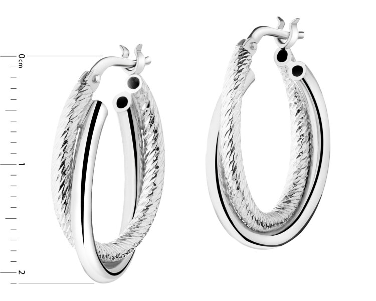 Rhodium Plated Silver Hoop Earring