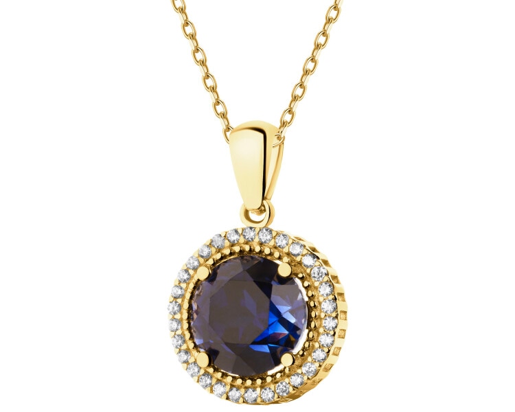 14 K Yellow Gold Pendant with Synthetic Corundum