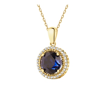 14 K Yellow Gold Pendant with Synthetic Corundum