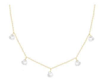 9 K Yellow Gold Necklace with Cubic Zirconia