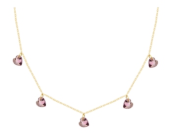 9 K Yellow Gold Necklace with Cubic Zirconia