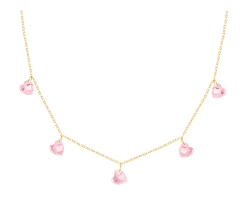 9 K Yellow Gold Necklace with Cubic Zirconia