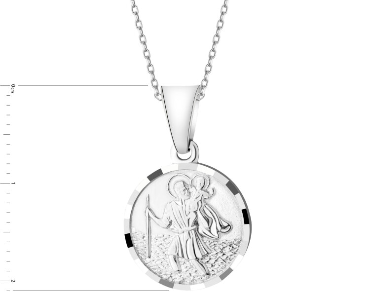 Zawieszka srebrna - medalik św. Krzysztof z dzieciątkiem Jezus