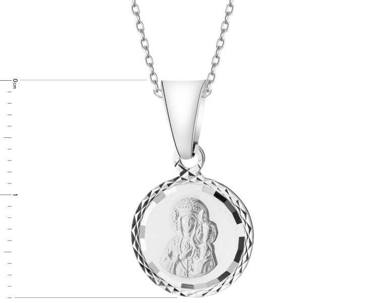 Zawieszka srebrna - medalik Matka Boska Częstochowska