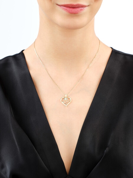 9 K Rhodium-Plated Yellow Gold Pendant with Diamond - 0,004 ct - fineness 9 K