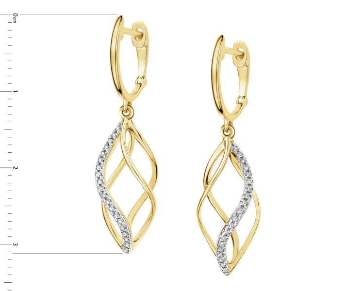 Zlaté náušnice s diamanty - 0,08 ct - ryzost 585