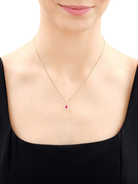 14 K Rhodium-Plated Yellow Gold Pendant - fineness 14 K