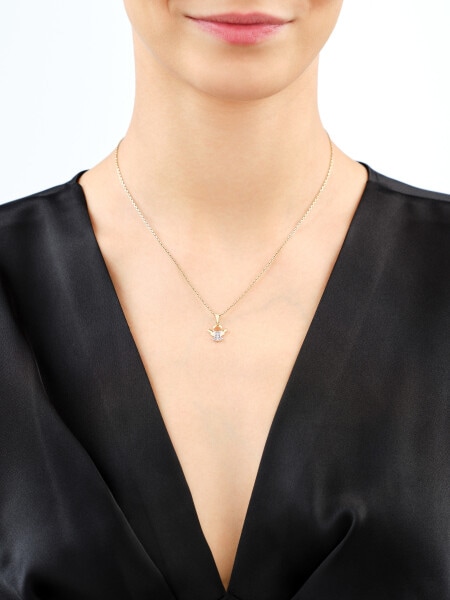 14 K Rhodium-Plated Yellow Gold Pendant with Diamonds - 0,02 ct - fineness 14 K