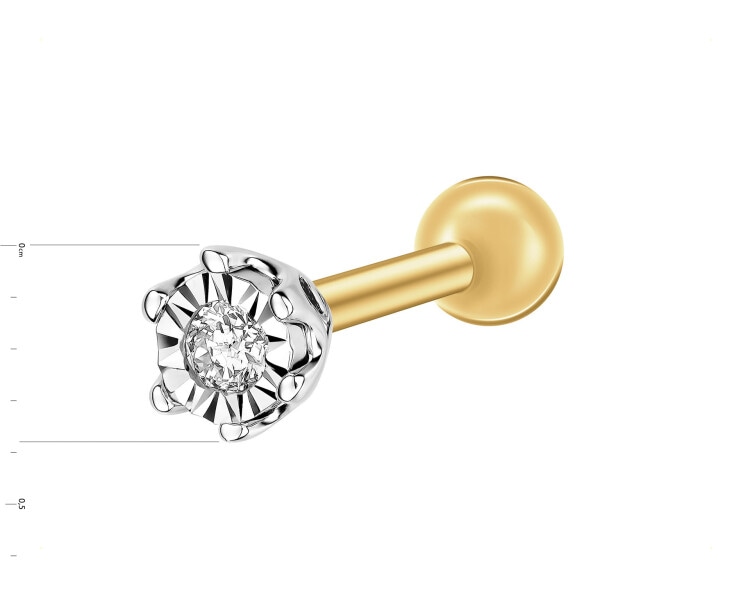 585  Piercing with Diamond - 0,02 ct - fineness 585