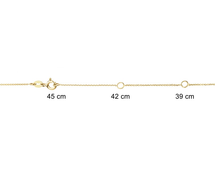 9 K Rhodium-Plated Yellow Gold Necklace with Diamonds - 0,05 ct - fineness 9 K