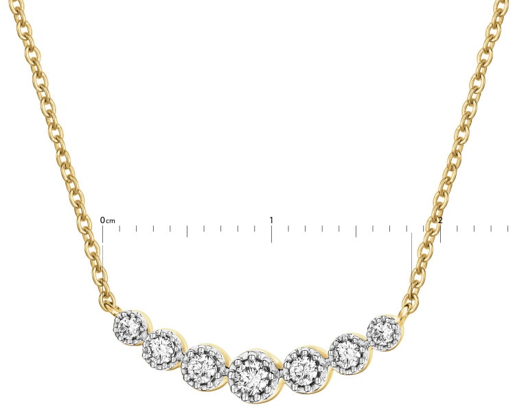 Zlatý náhrdelník s brilianty - 0,12 ct - ryzost 585