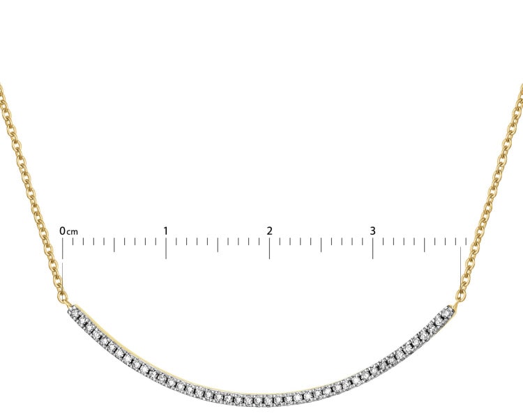 Naszyjnik z żółtego złota z diamentami - 0,12 ct - próba 585