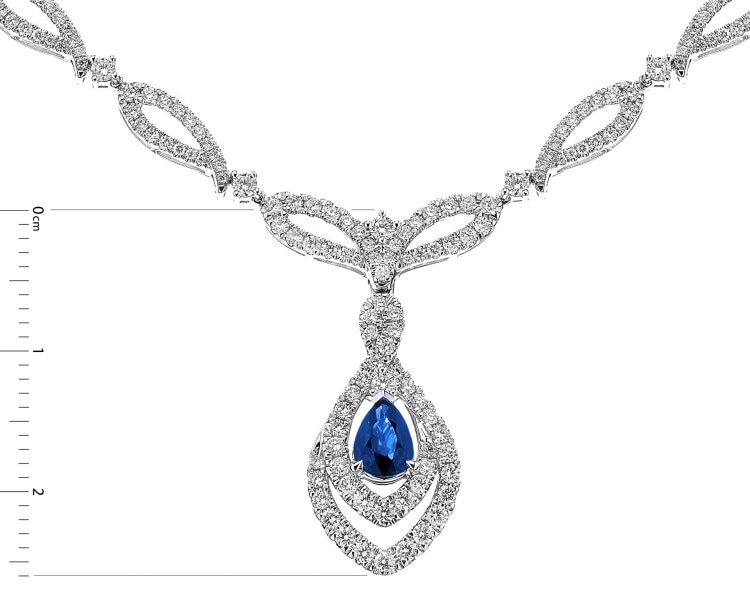 18 K Rhodium-Plated White Gold Necklace - fineness 18 K